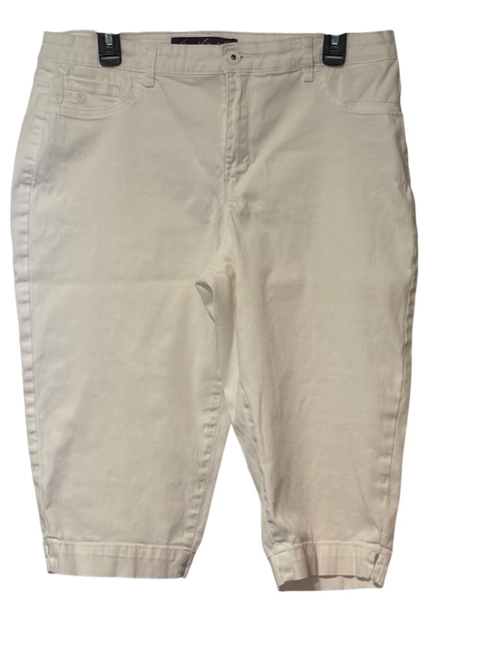 Gloria Vanderbilt Womens Size 14 Sadie Skimmer Capri Cropped Pants White